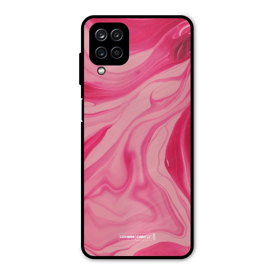 Sizzling Pink Marble Texture Metal Back Case for Galaxy A12
