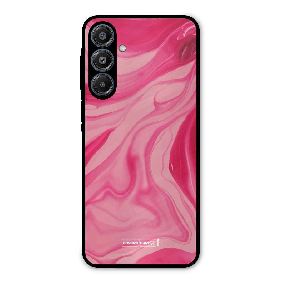 Sizzling Pink Marble Texture Metal Back Case for Galaxy A16 5G