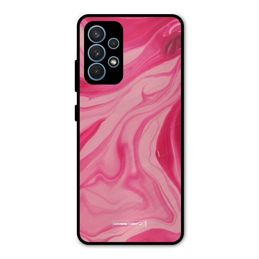 Sizzling Pink Marble Texture Metal Back Case for Galaxy A32
