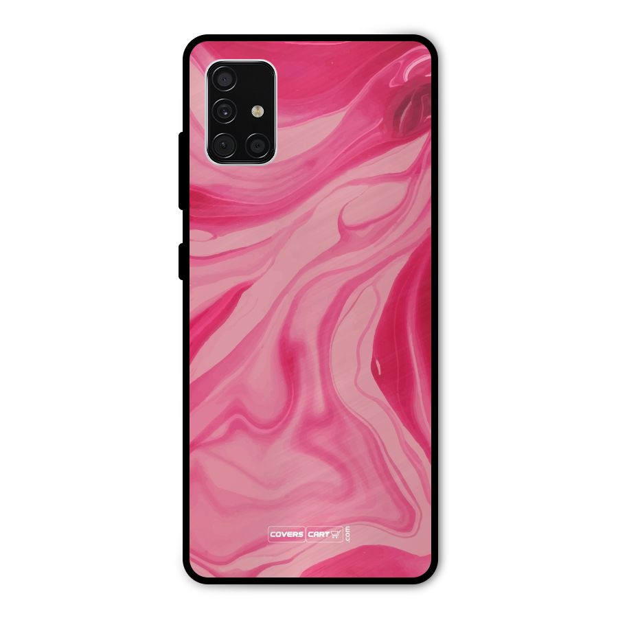 Sizzling Pink Marble Texture Metal Back Case for Galaxy A51