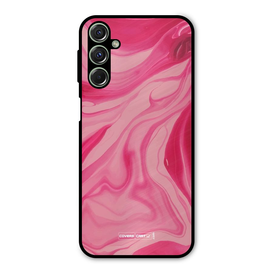 Sizzling Pink Marble Texture Metal Back Case for Galaxy F34