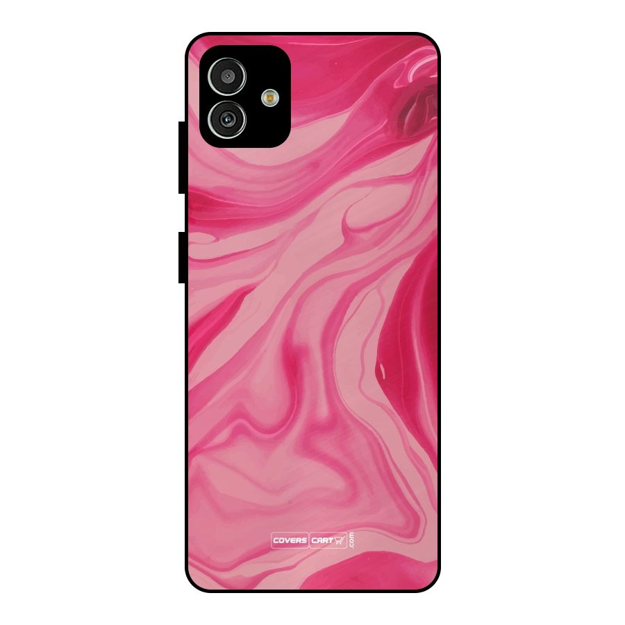 Sizzling Pink Marble Texture Metal Back Case for Galaxy M13 5G