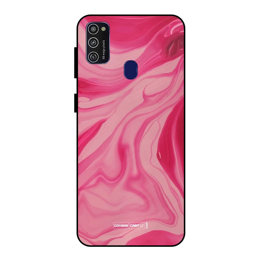 Sizzling Pink Marble Texture Metal Back Case for Galaxy M21