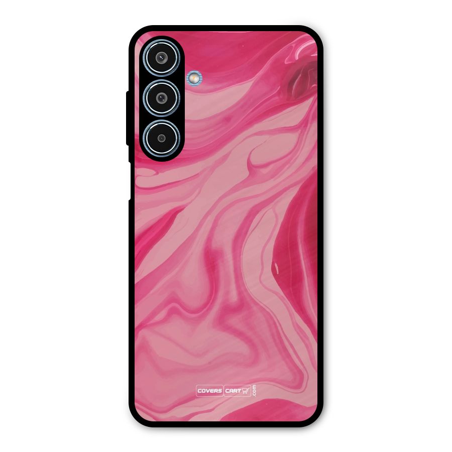 Sizzling Pink Marble Texture Metal Back Case for Galaxy M35