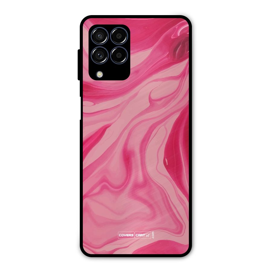 Sizzling Pink Marble Texture Metal Back Case for Galaxy M53 5G
