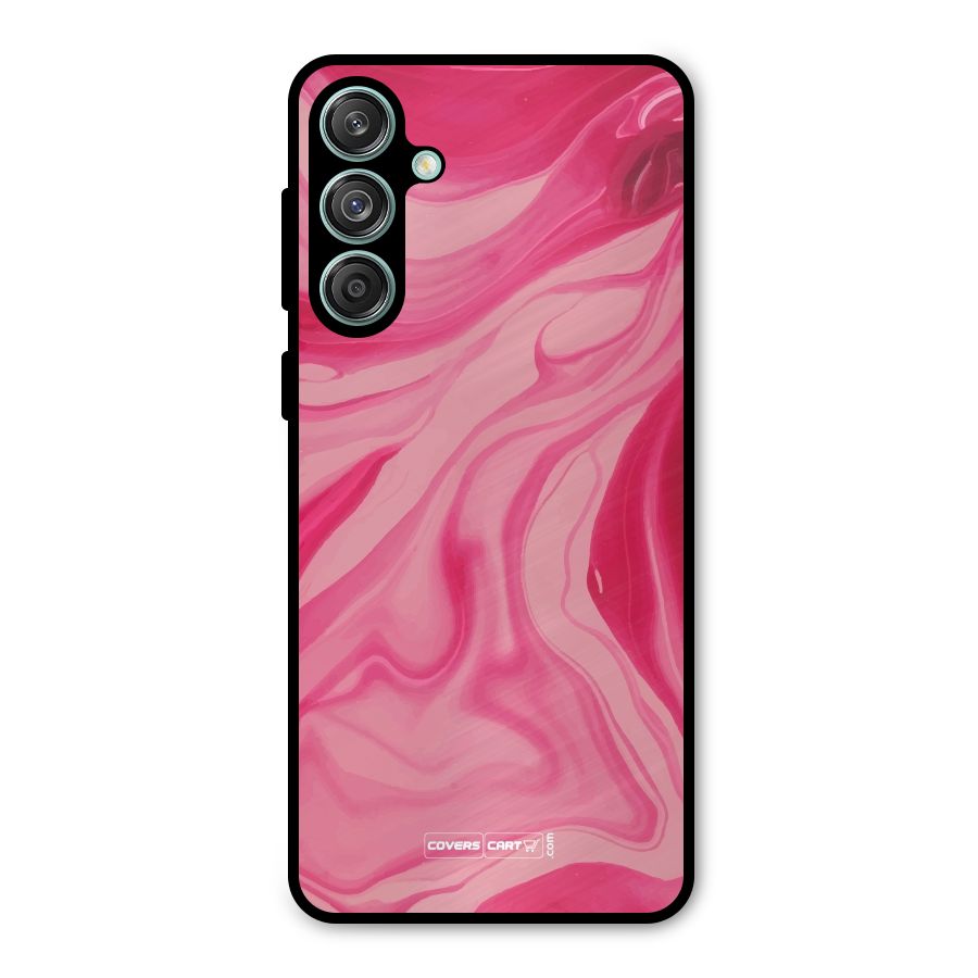 Sizzling Pink Marble Texture Metal Back Case for Galaxy M55 5G
