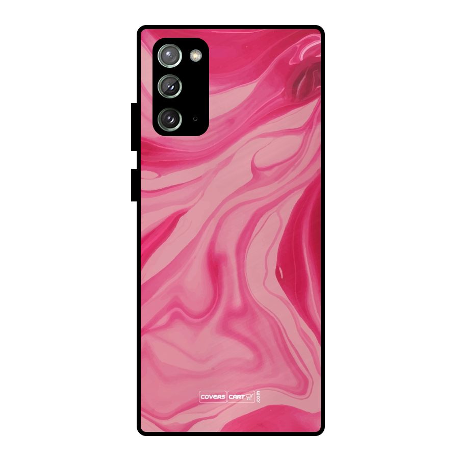 Sizzling Pink Marble Texture Metal Back Case for Galaxy Note 20
