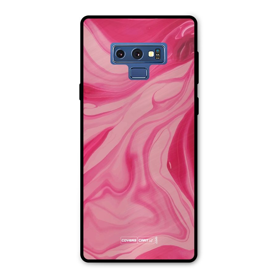 Sizzling Pink Marble Texture Metal Back Case for Galaxy Note 9