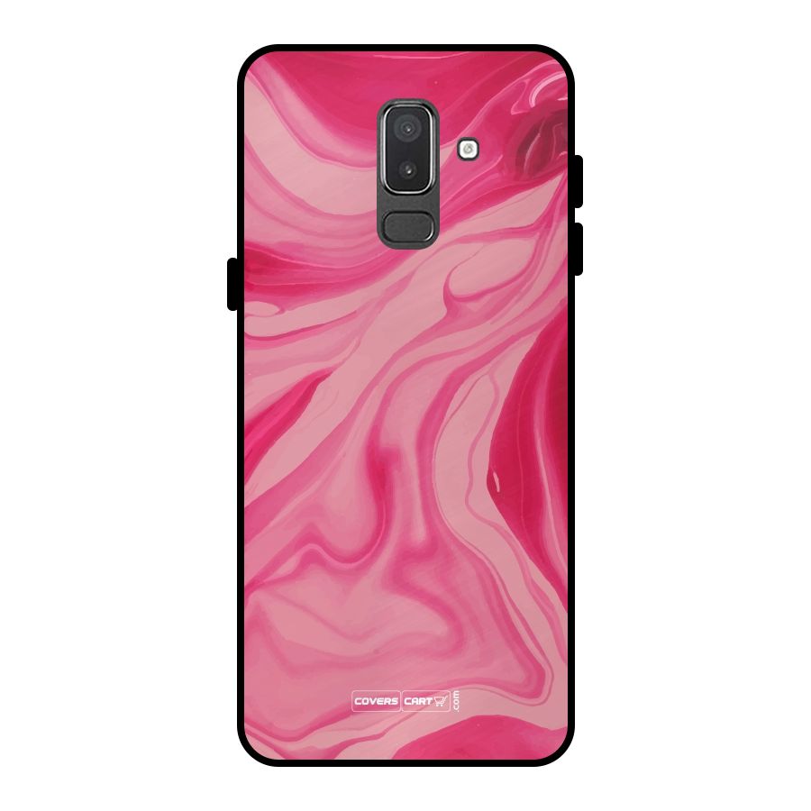 Sizzling Pink Marble Texture Metal Back Case for Galaxy On8 (2018)