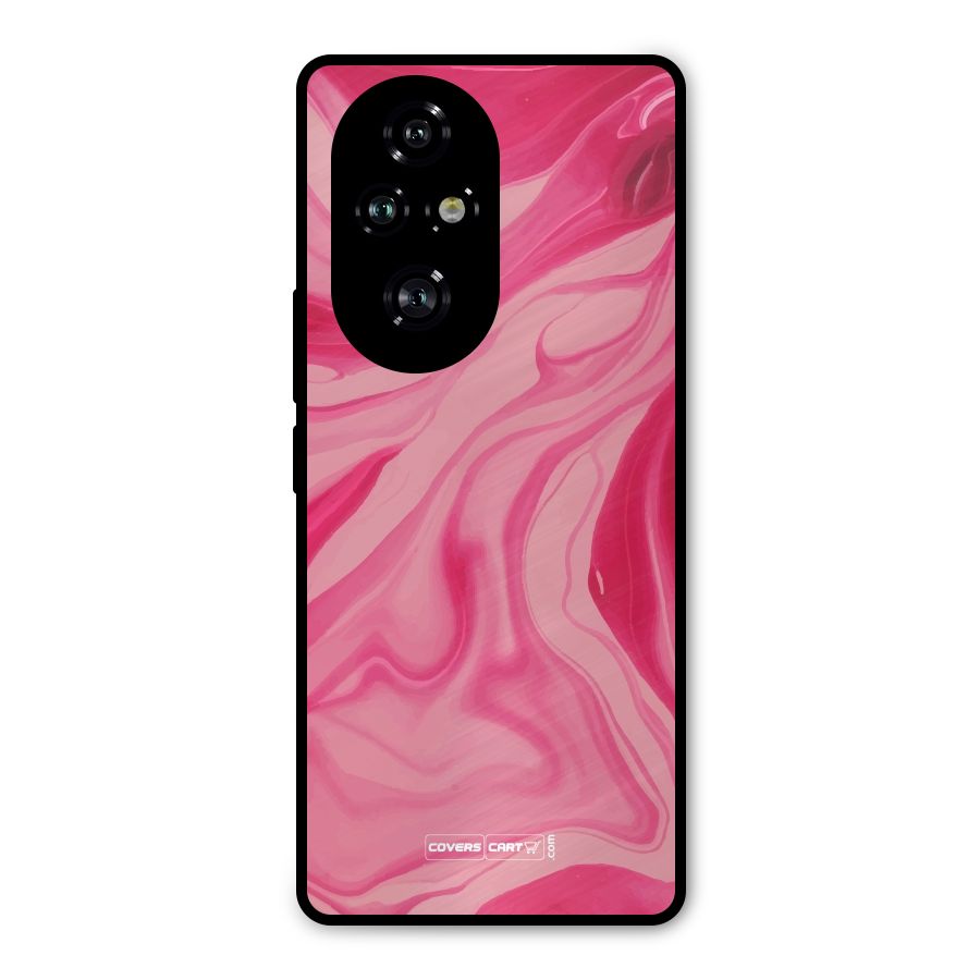 Sizzling Pink Marble Texture Metal Back Case for Honor 200 Pro