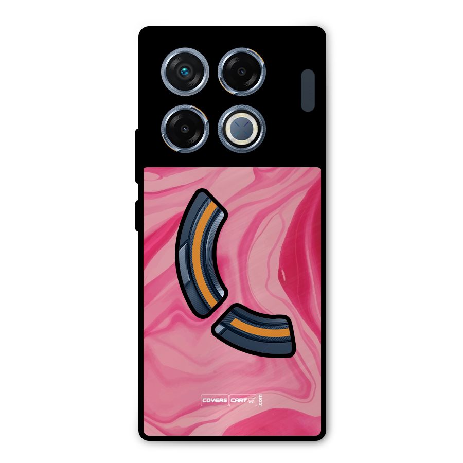 Sizzling Pink Marble Texture Metal Back Case for Infinix GT 20 Pro