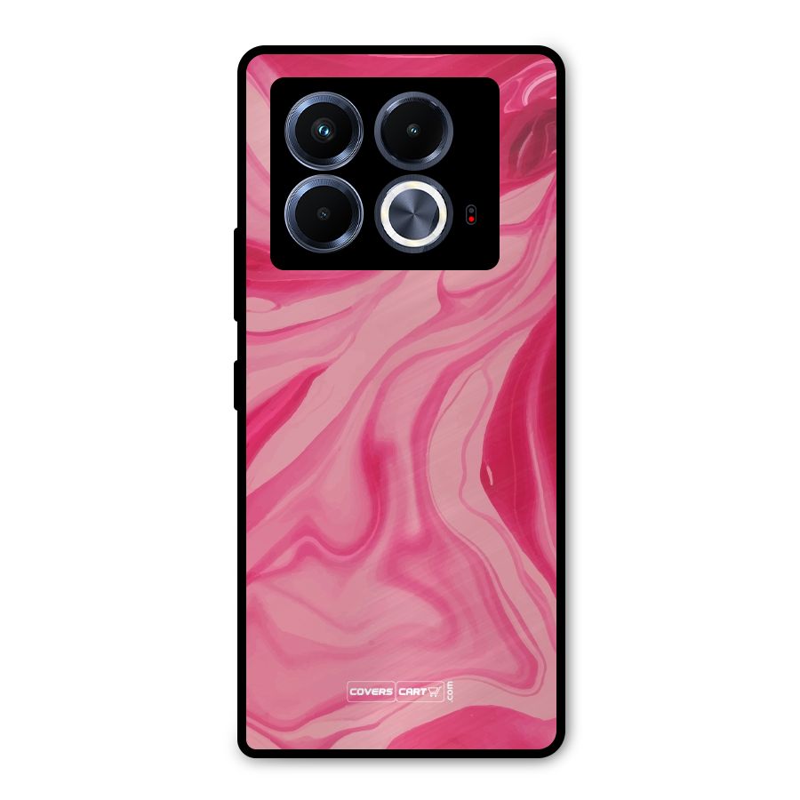 Sizzling Pink Marble Texture Metal Back Case for Infinix Note 40 5G