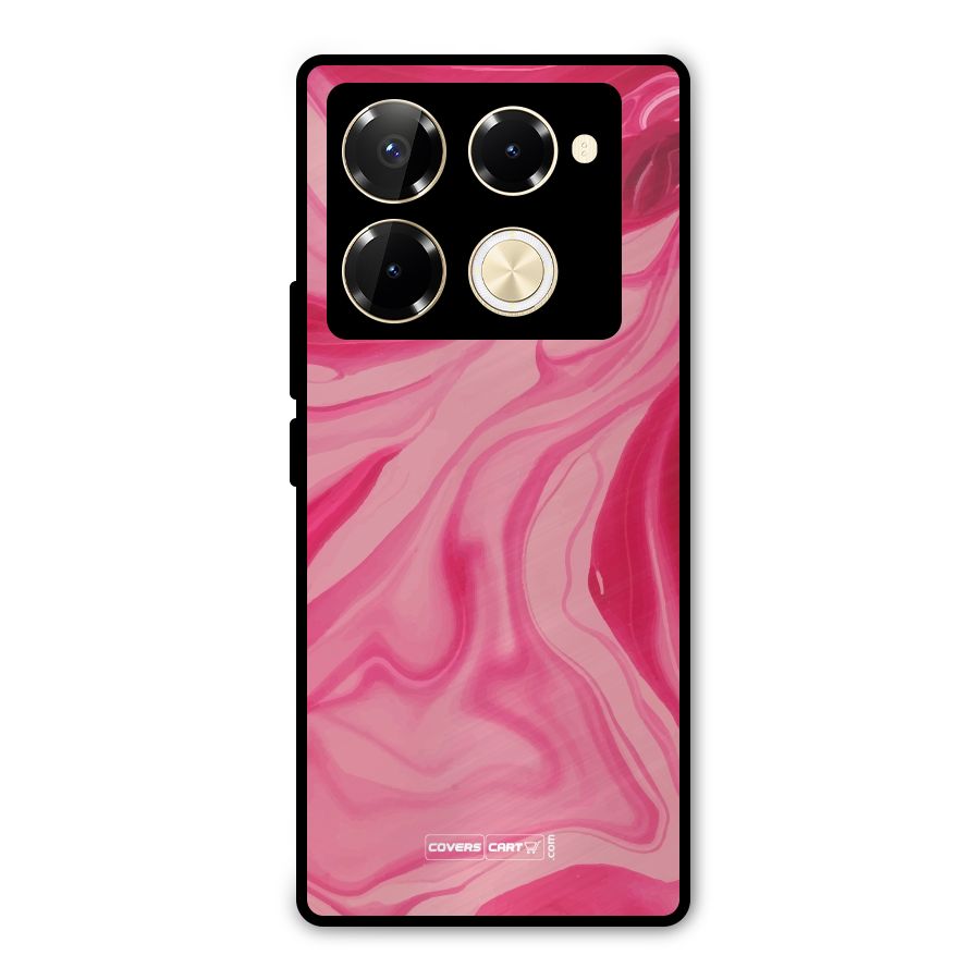 Sizzling Pink Marble Texture Metal Back Case for Infinix Note 40 Pro