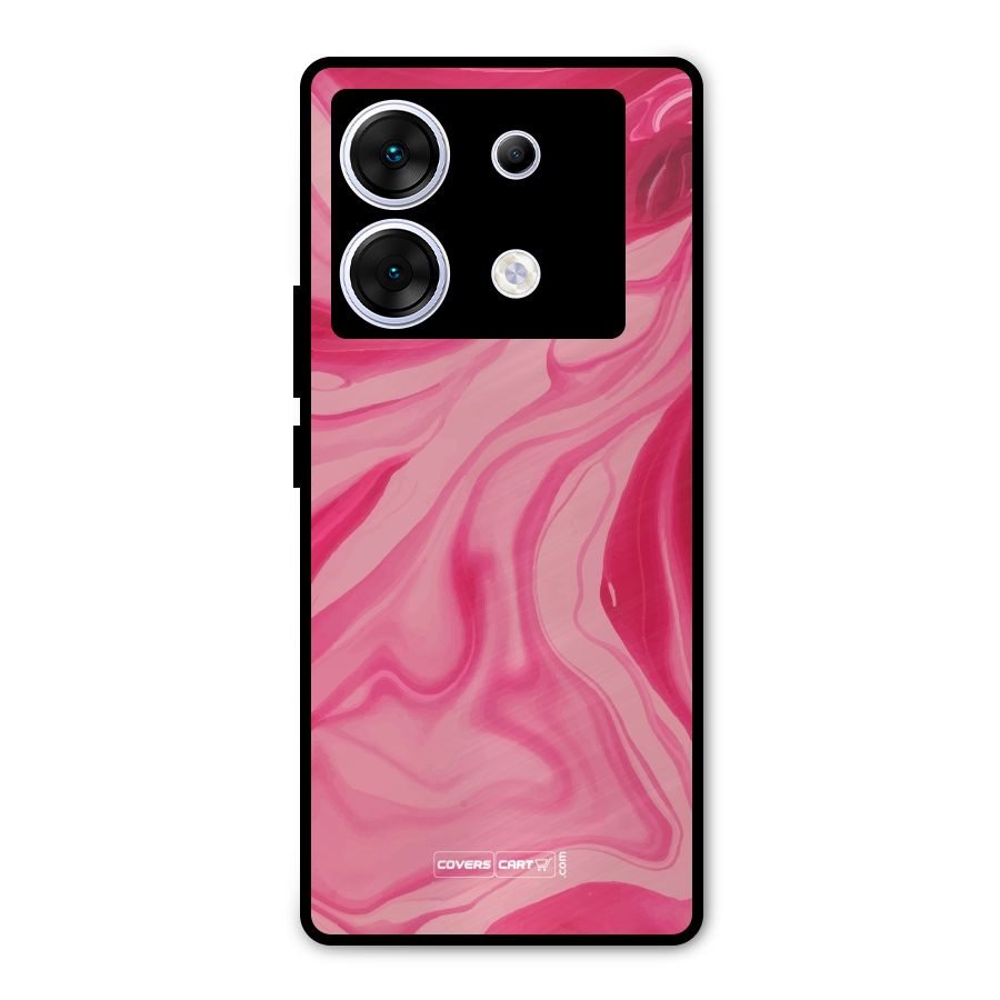 Sizzling Pink Marble Texture Metal Back Case for Infinix Zero 30 5G