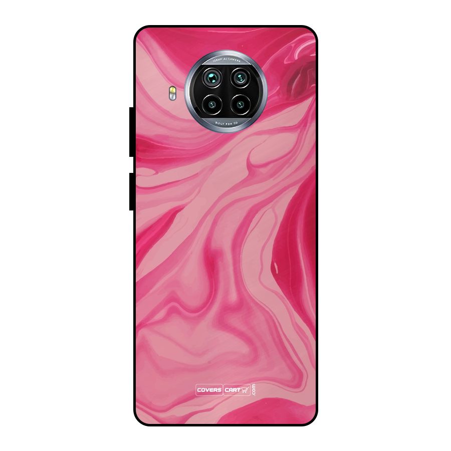 Sizzling Pink Marble Texture Metal Back Case for Mi 10i