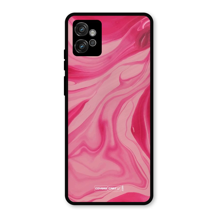 Sizzling Pink Marble Texture Metal Back Case for Moto G32