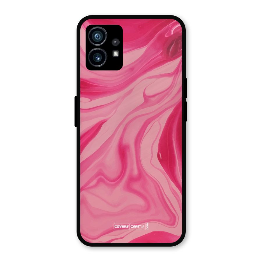 Sizzling Pink Marble Texture Metal Back Case for Nothing Phone 1