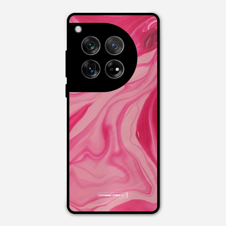Sizzling Pink Marble Texture Metal Back Case for OnePlus 12