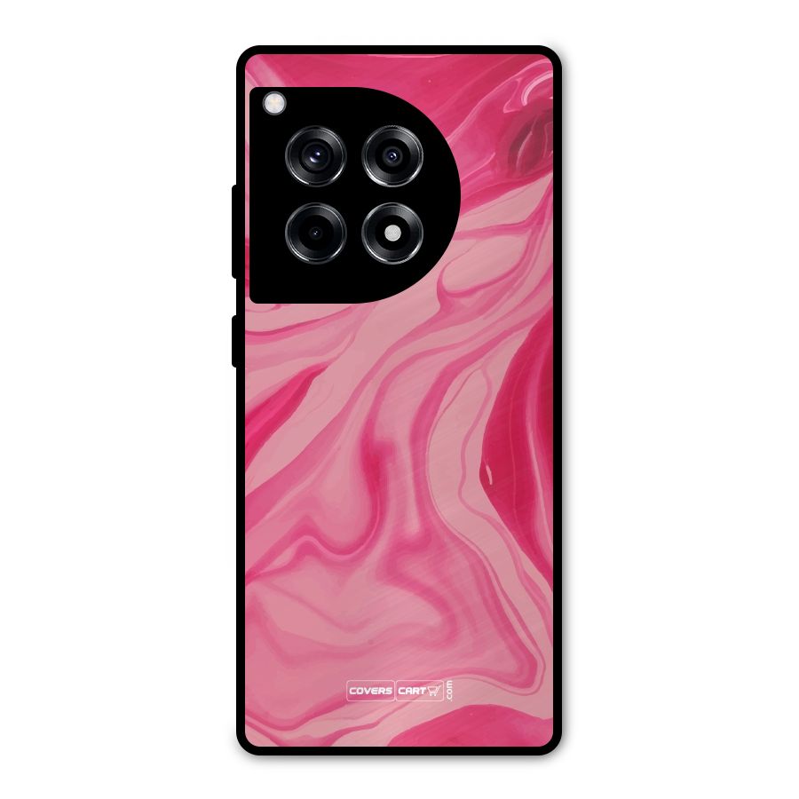 Sizzling Pink Marble Texture Metal Back Case for OnePlus 12R