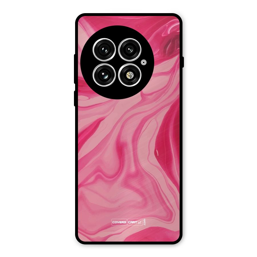 Sizzling Pink Marble Texture Metal Back Case for OnePlus 13