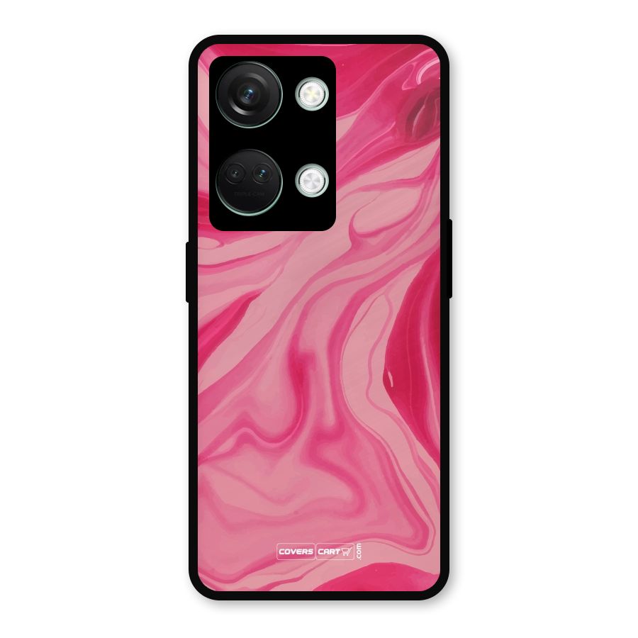 Sizzling Pink Marble Texture Metal Back Case for OnePlus Nord 3