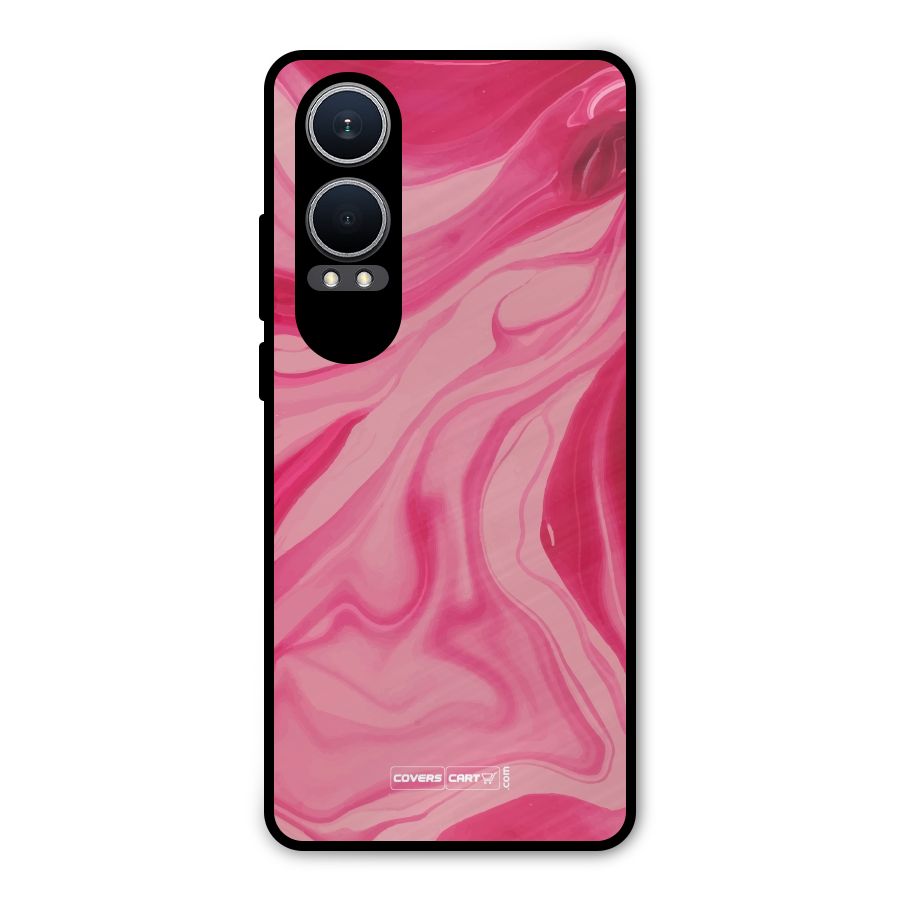Sizzling Pink Marble Texture Metal Back Case for OnePlus Nord CE4 Lite