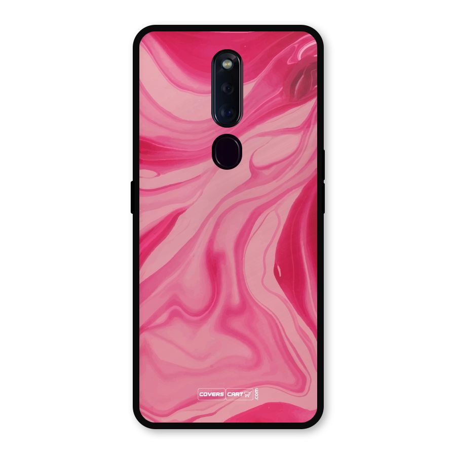 Sizzling Pink Marble Texture Metal Back Case for Oppo F11 Pro