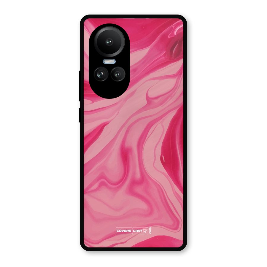 Sizzling Pink Marble Texture Metal Back Case for Oppo Reno10