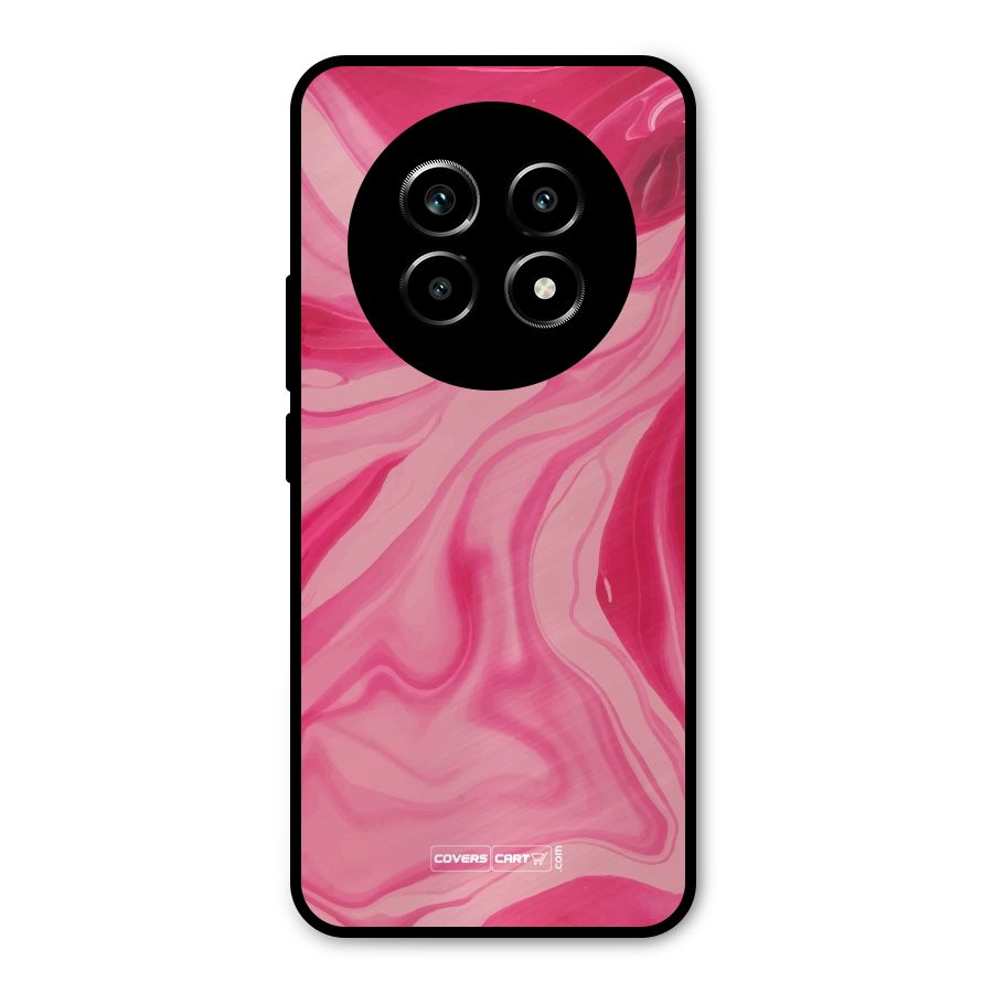 Sizzling Pink Marble Texture Metal Back Case for Realme 13 Pro