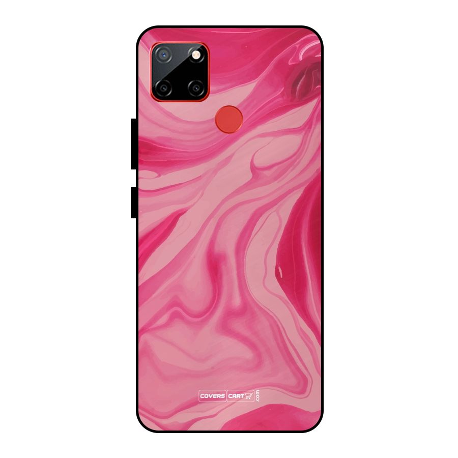 Sizzling Pink Marble Texture Metal Back Case for Realme C12