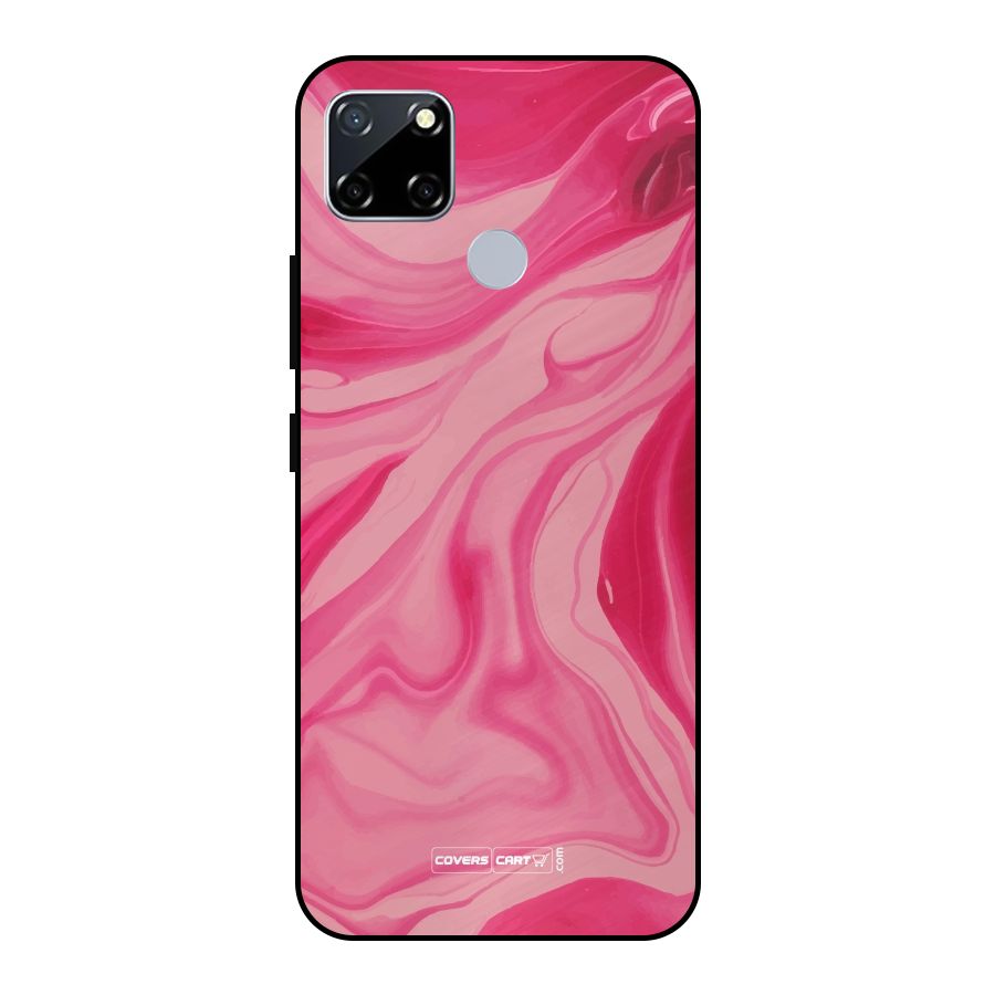 Sizzling Pink Marble Texture Metal Back Case for Realme Narzo 20