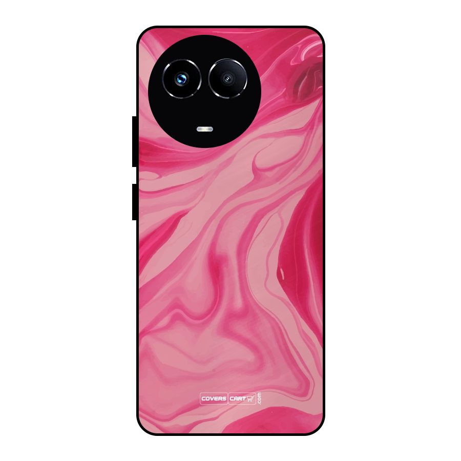 Sizzling Pink Marble Texture Metal Back Case for Realme Narzo 60X