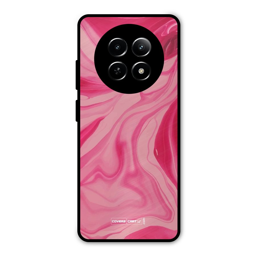 Sizzling Pink Marble Texture Metal Back Case for Realme Narzo 70x 5G