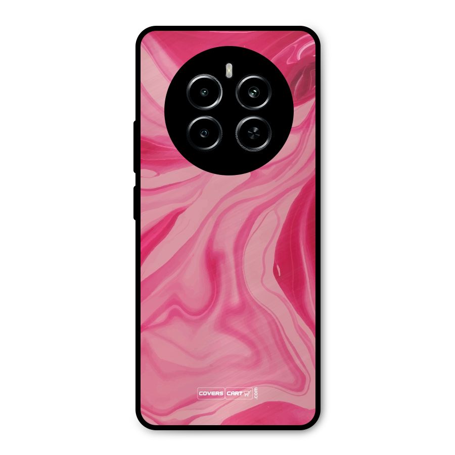 Sizzling Pink Marble Texture Metal Back Case for Realme P1