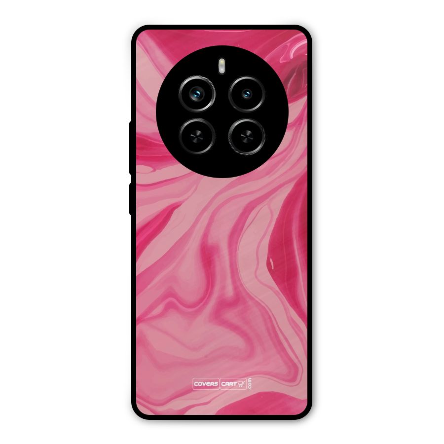 Sizzling Pink Marble Texture Metal Back Case for Realme P1 Pro
