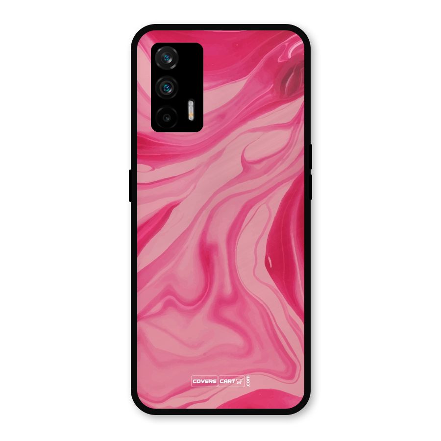 Sizzling Pink Marble Texture Metal Back Case for Realme X7 Max