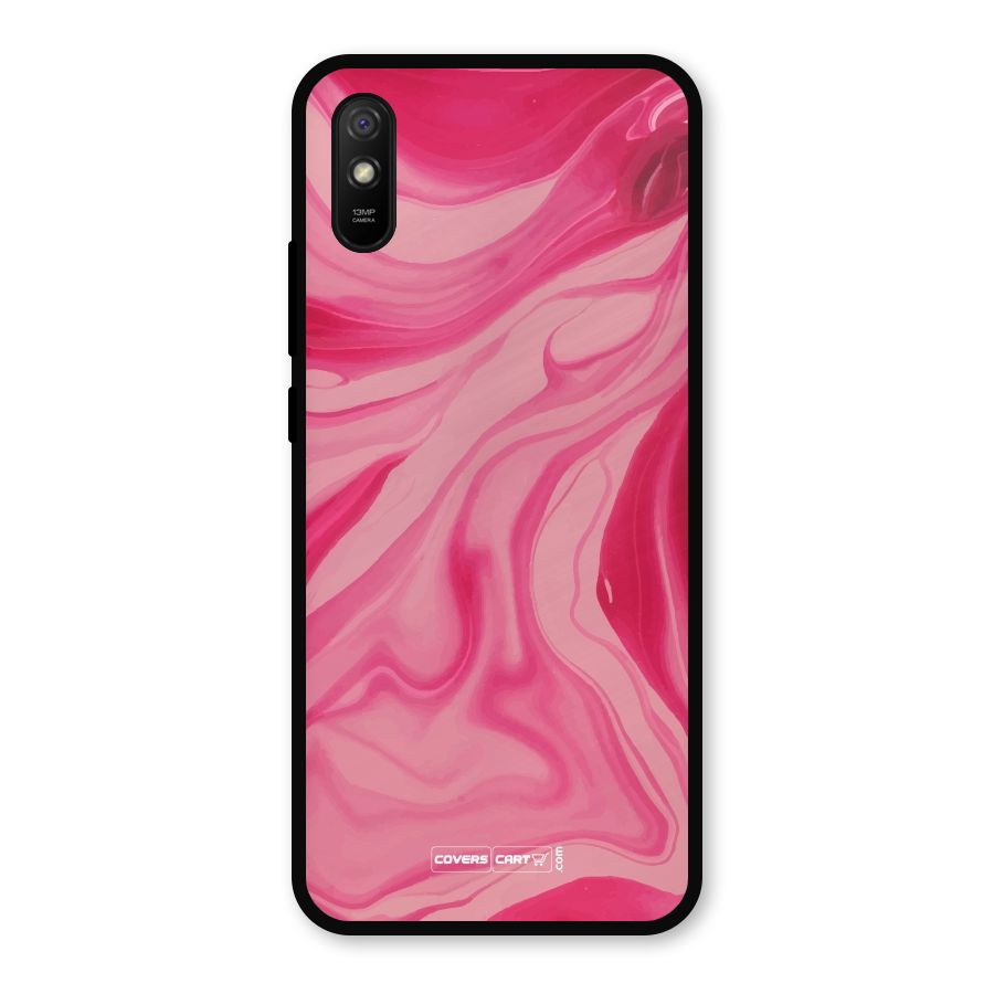 Sizzling Pink Marble Texture Metal Back Case for Redmi 9i