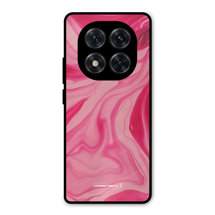Sizzling Pink Marble Texture Metal Back Case for Redmi Note 14 Pro 5G