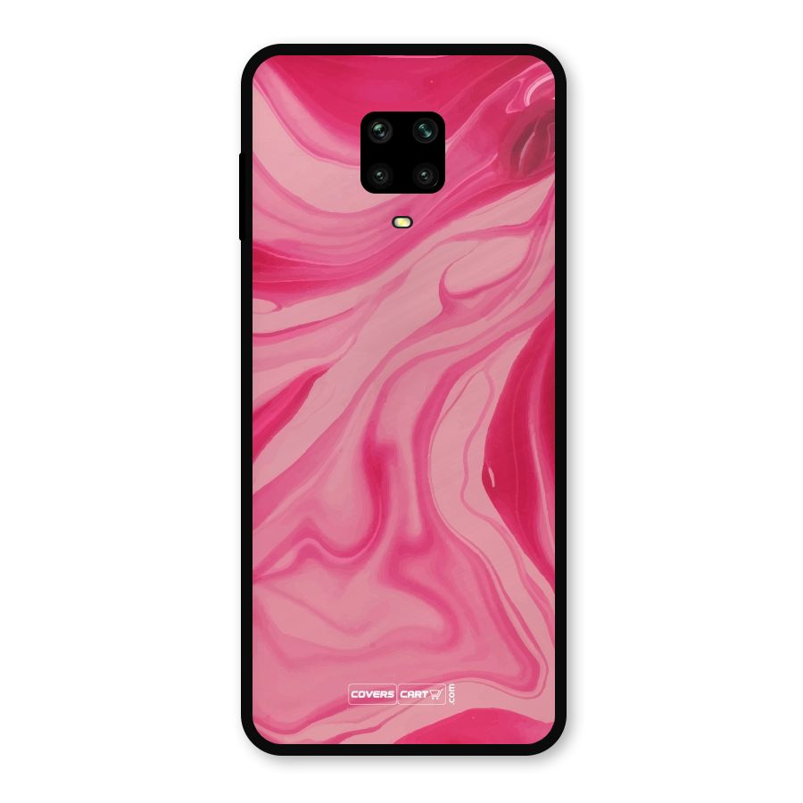 Sizzling Pink Marble Texture Metal Back Case for Redmi Note 9 Pro Max
