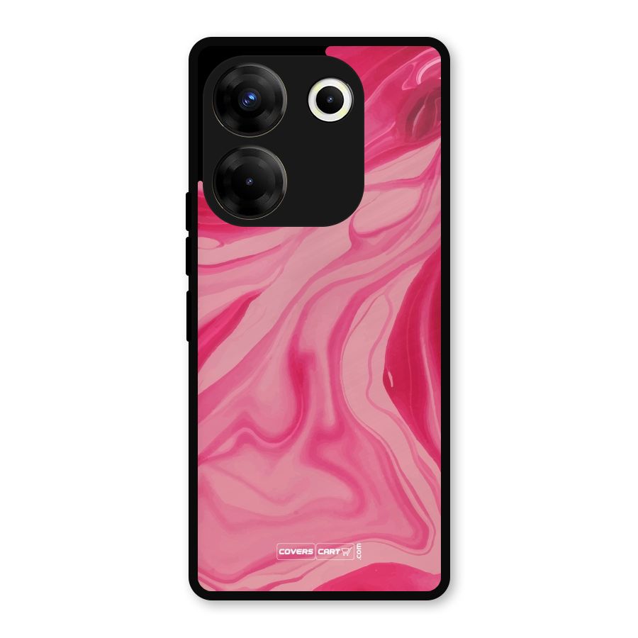 Sizzling Pink Marble Texture Metal Back Case for Tecno Camon 20