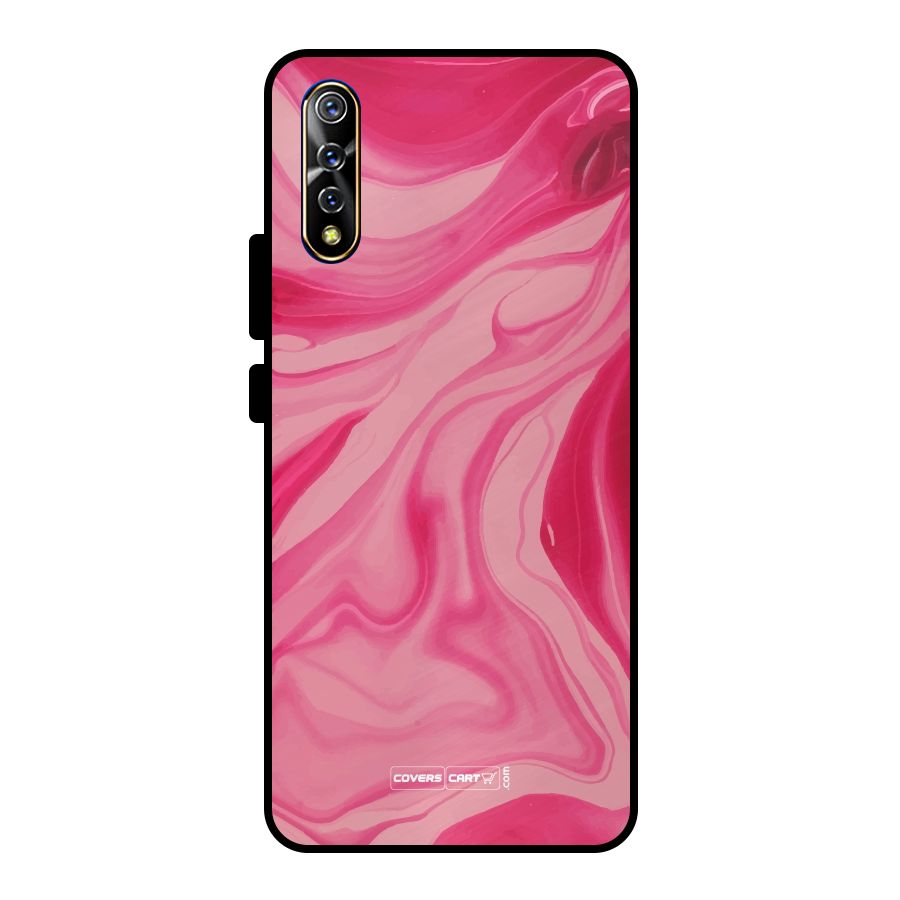 Sizzling Pink Marble Texture Metal Back Case for Vivo S1