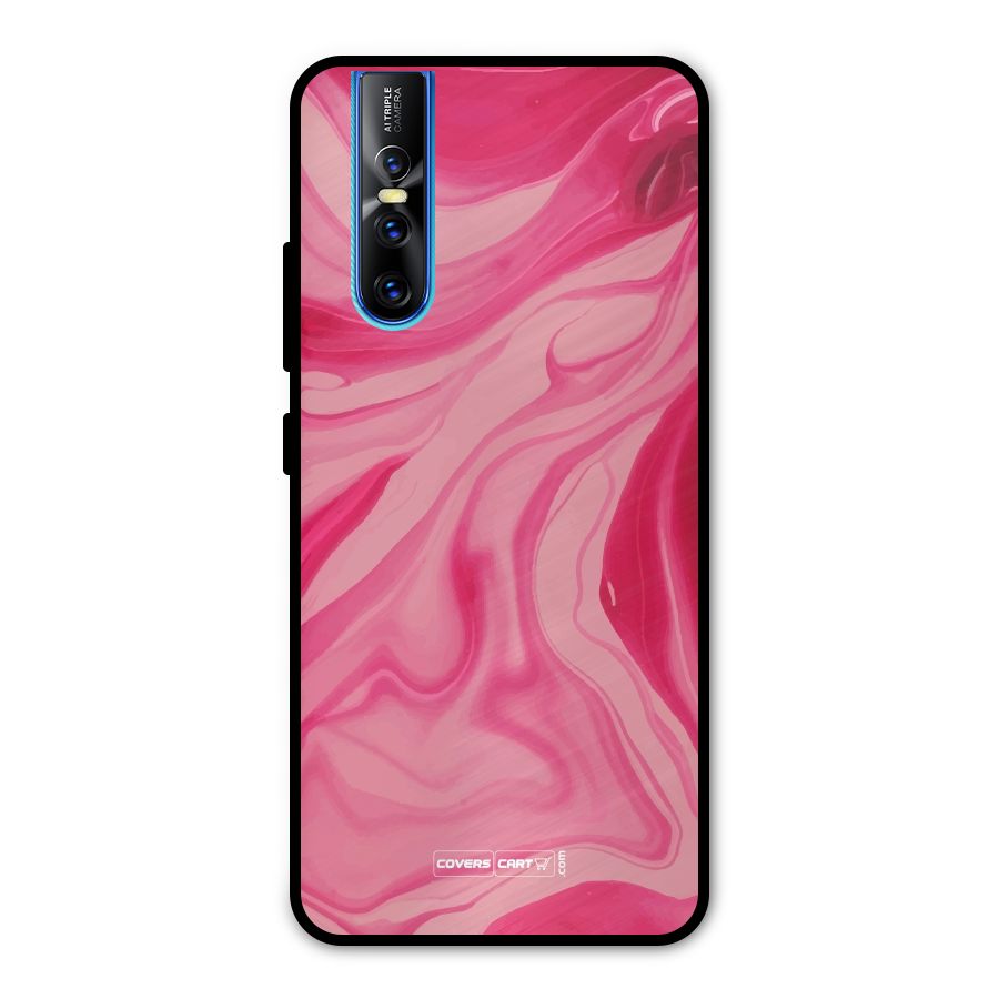 Sizzling Pink Marble Texture Metal Back Case for Vivo V15 Pro