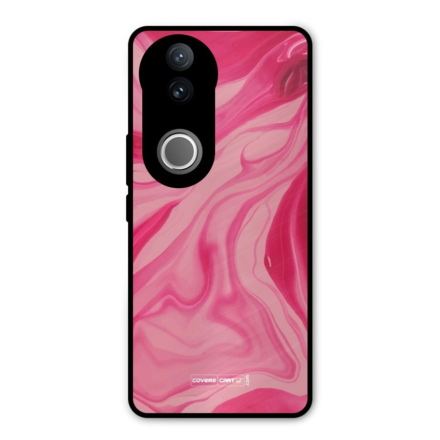 Sizzling Pink Marble Texture Metal Back Case for Vivo V50