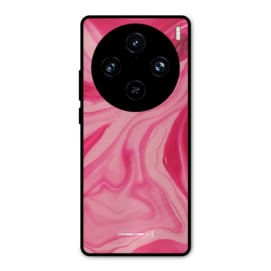 Sizzling Pink Marble Texture Metal Back Case for Vivo X100 Pro