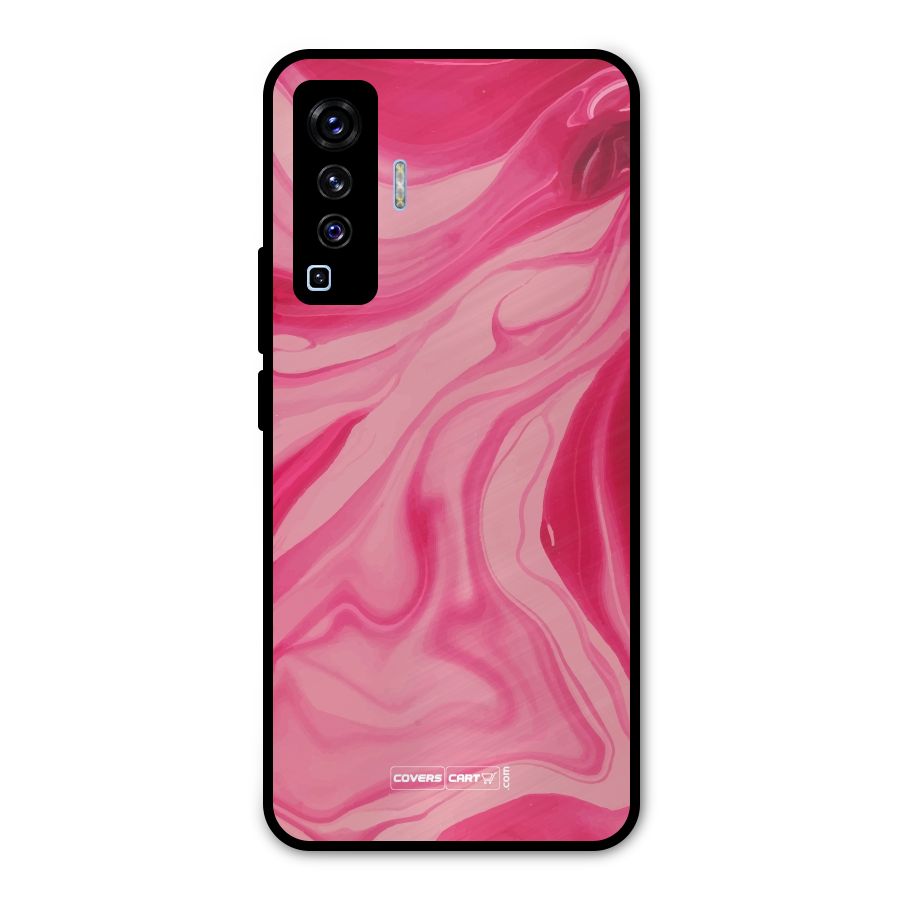 Sizzling Pink Marble Texture Metal Back Case for Vivo X50