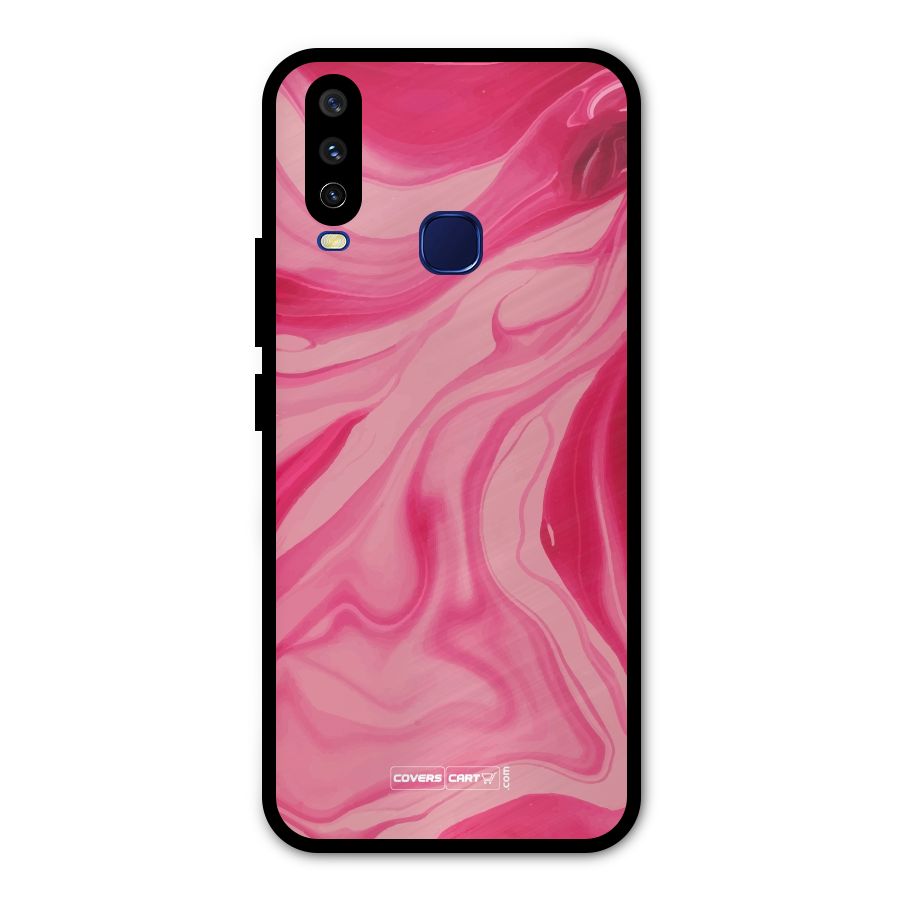 Sizzling Pink Marble Texture Metal Back Case for Vivo Y15