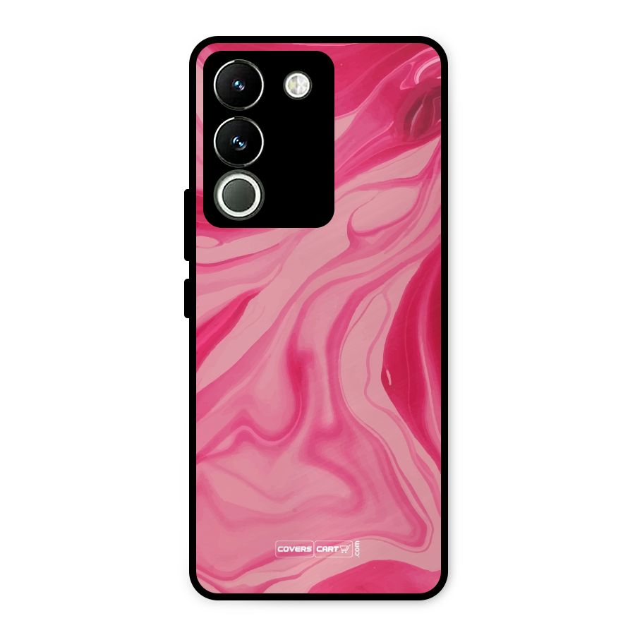 Sizzling Pink Marble Texture Metal Back Case for Vivo Y200