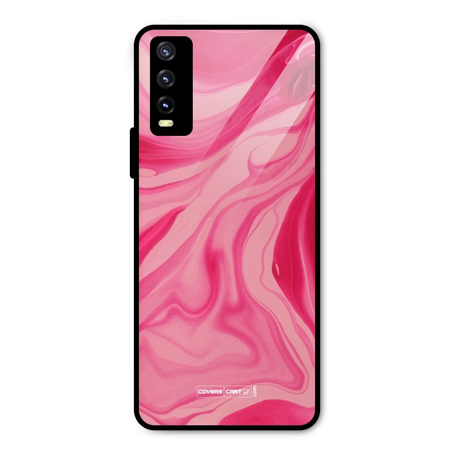 Sizzling Pink Marble Texture Metal Back Case for Vivo Y20g