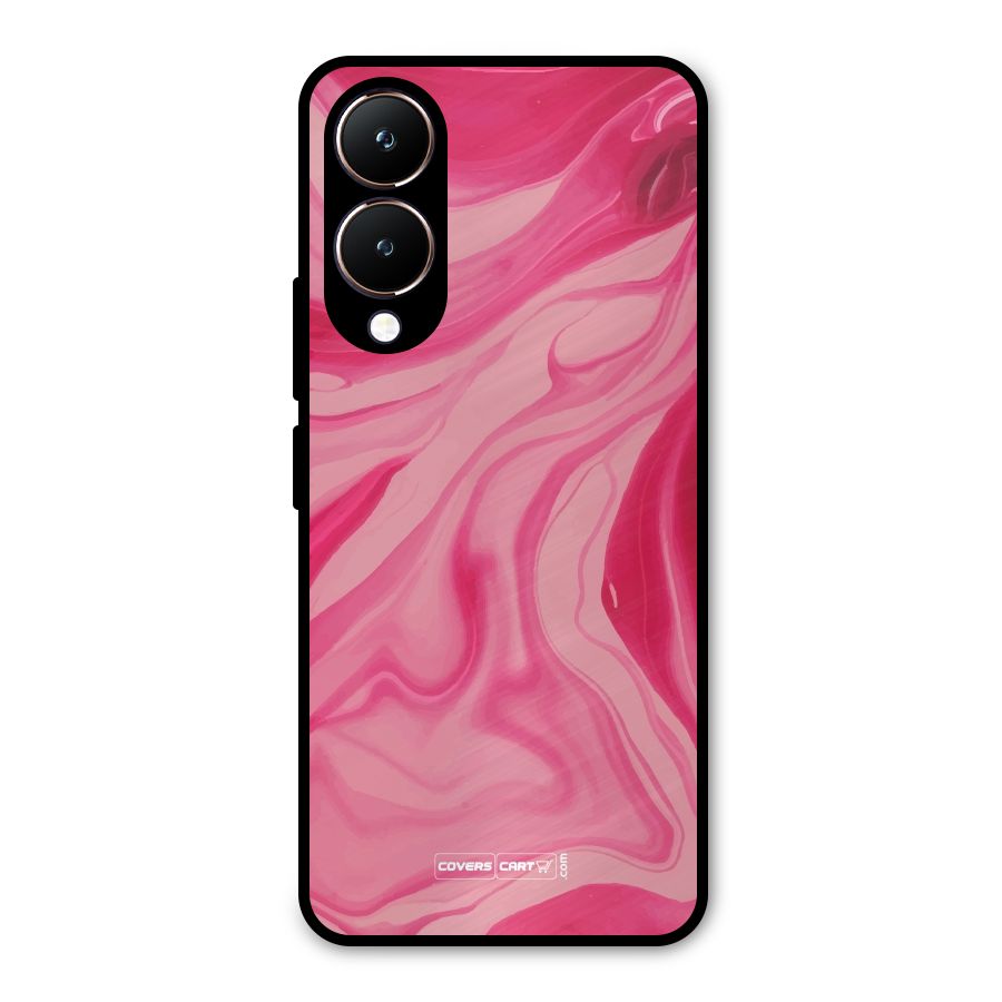 Sizzling Pink Marble Texture Metal Back Case for Vivo Y28