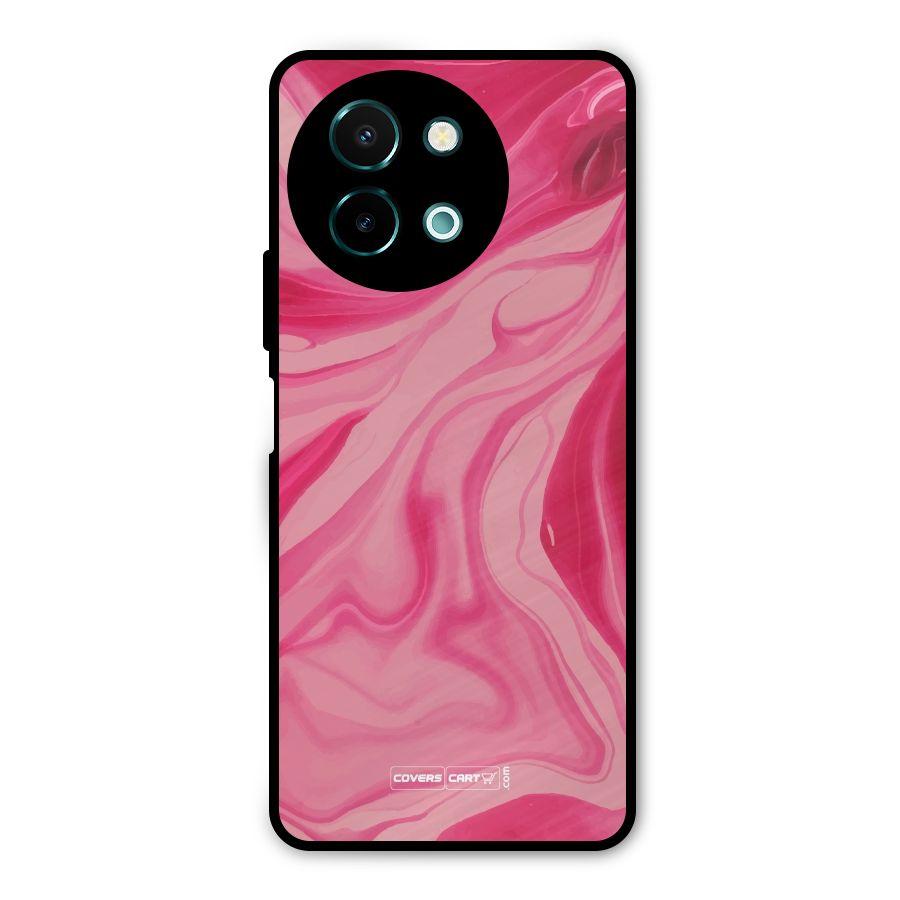 Sizzling Pink Marble Texture Metal Back Case for Vivo Y58
